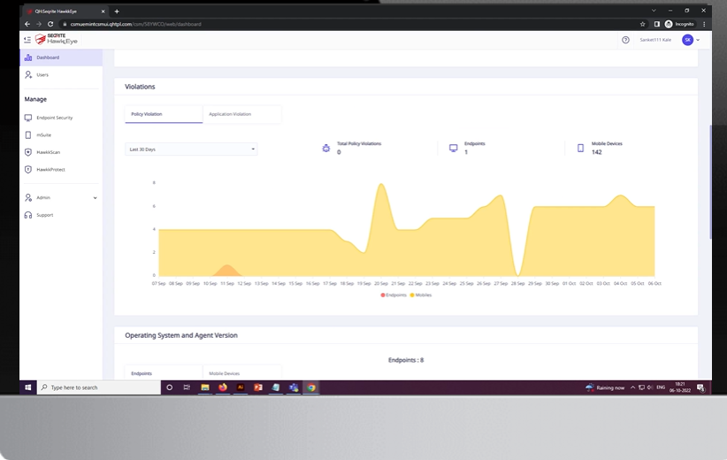 screenshot of Seqrite Centralized Security Management